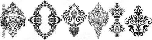 Vintage set of patterns. For wedding invitations, wallpapers, stained glass windows and cards.