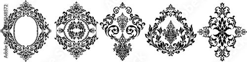 Vintage set of patterns. For wedding invitations, wallpapers, stained glass windows and cards.