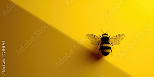 Bee on a yellow background