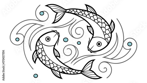 Zodiak sign Pisces constellation