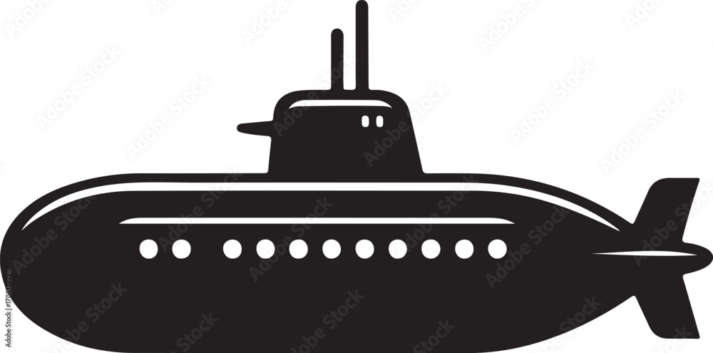 Fototapeta premium submarine silhouette vector illustration