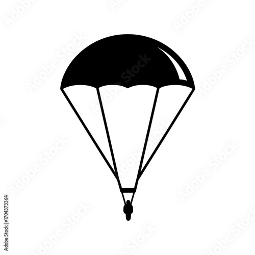 Iconic parachute silhouette emblem symbolizing airborne operations and adventure silhouette