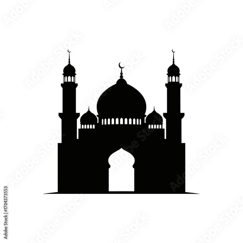 Silhouette of taj mahal monument iconic architecture emblem travel landmark symbol silhouette