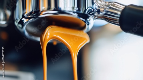 Espresso pour close up crema coffee machine