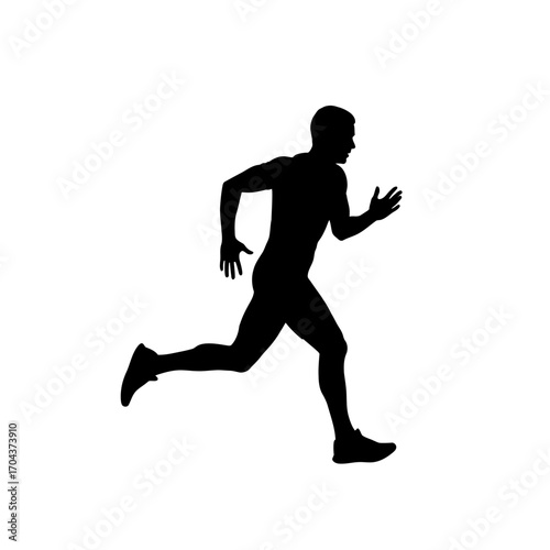 Silhouette of a runner in motion representing speed and athleticism for sports and fitness concepts silhouette
