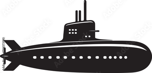 submarine silhouette vector illustration

