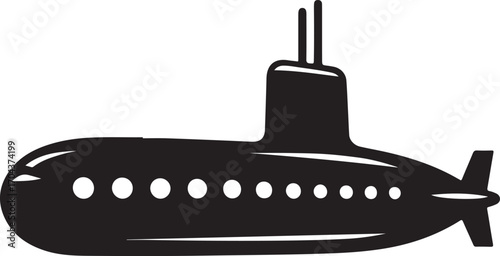 submarine silhouette vector illustration

