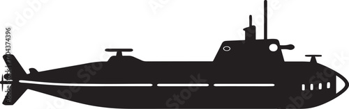 submarine silhouette vector illustration

