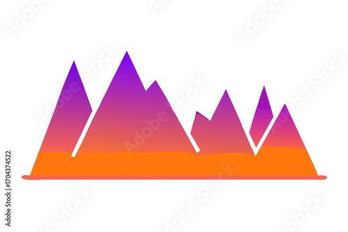 Mountain range with purple and orange gradient