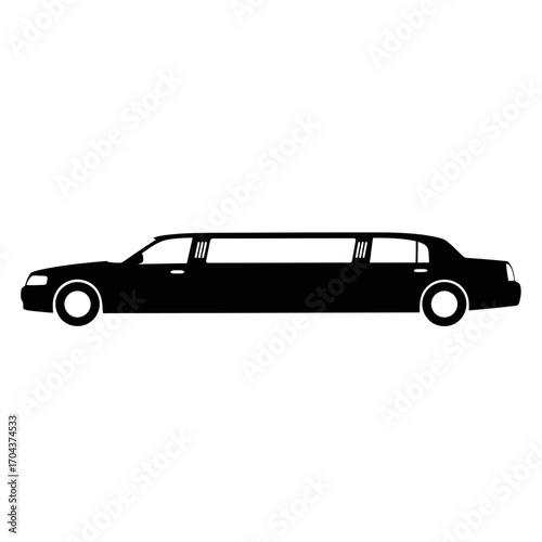 Classic stretch limousine vehicle silhouette for luxury transportation and events silhouette