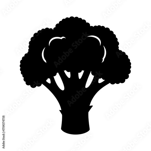 Broccoli silhouette icon representing healthy eating and fresh produce silhouette