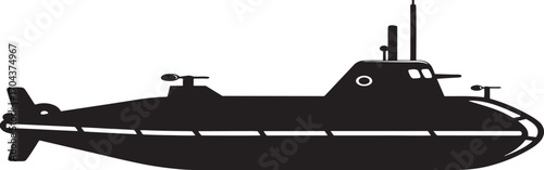 submarine silhouette vector illustration

