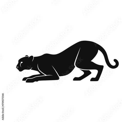 Majestic black panther silhouette prowling symbolizing power and stealth silhouette