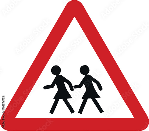 School Zone Symbol Sign Vector Illustration