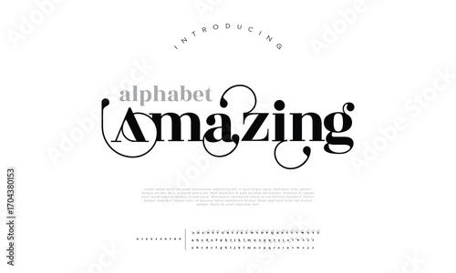 Amazing luxury font alphabet logo. Typography beauty fashion elegant minimalist serif italic fonts decorative wedding vintage blossom logos. vector illustration