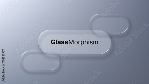 Liquid glass morphism vector design with frosted effect. Modern transparent ui elements, abstract background for digital interface.