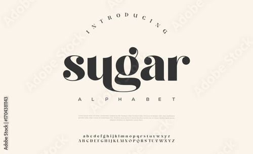 Elegant alphabet letters font logo classic minimal fashion designs. Typography modern sans fonts and number for logo brand. vector illustration

