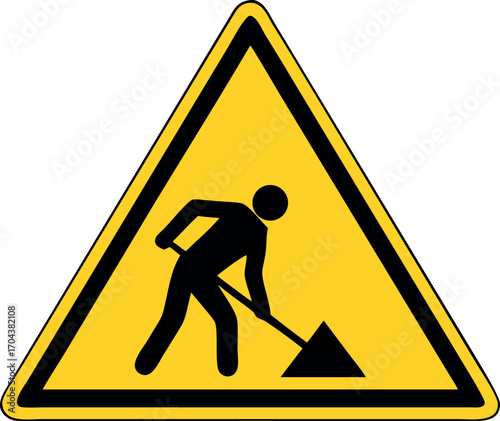 Road under construction sign vector illustration, Under construction road sign vector