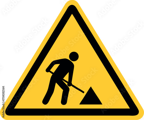 Road under construction sign vector illustration, Under construction road sign vector