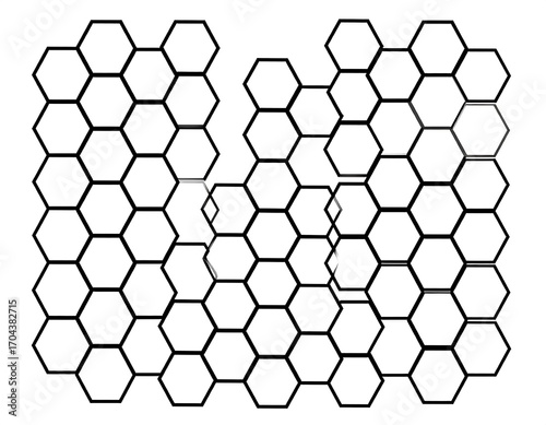 Abstract geometric honeycomb structure composed of seamless repeating pattern