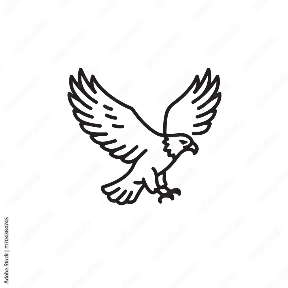 Obraz premium eagle in flight vector icon on white background 
