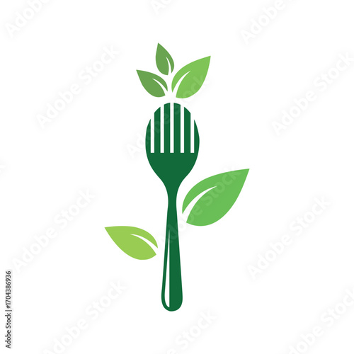 Collection of vegetarian and healthy food icons for branding and design projects