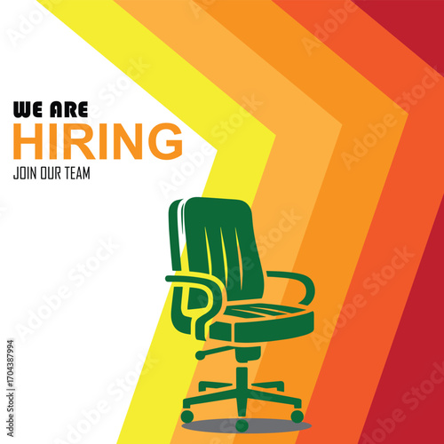 We are hiring now announcement banner template for social media post.