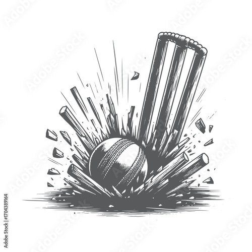 Cricket Wickets and Ball.