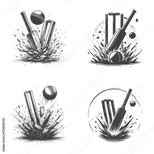 Cricket Wickets and Ball.