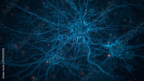 Explore vibrant neural networks and synapse connections in stunning detail for science and medical research projects