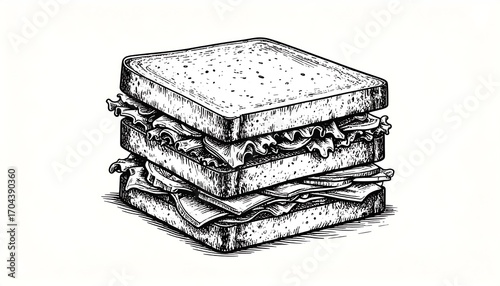 Detailed sketch of a sandwich