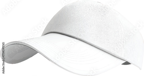 White mesh baseball cap with a curved brim on a white background vector illustration