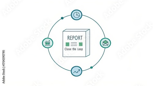 Report Cover Illustration for Business Process Improvement Concept