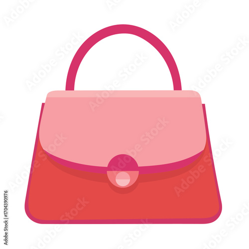 Handbag. Flat vector clipart, illustration with isolated background.