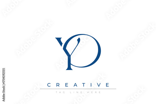 Blue stylized letters YO combined in a modern design on a clean white background, evoking professionalism and creativity. Ideal for branding, business identity, and corporate representation concepts.