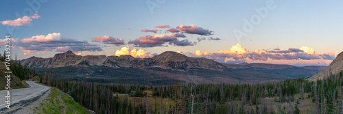Tableau sur toile Clouds over the Uinta Mountains in Utah at Sunset