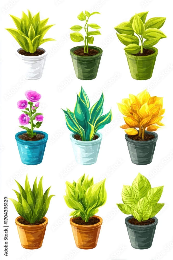 Fototapeta premium Colorful Flower Pots