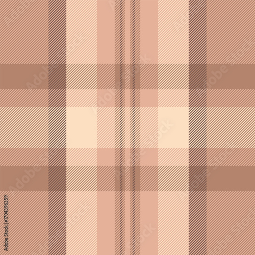 Stylish plaid pattern in warm neutral tones. Seamless texture suitable for textiles, backgrounds, or adding a cozy, classic touch to graphic designs.