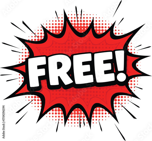 Vector art of free sale announcement