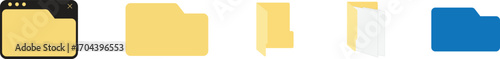 Computer file folder icons set.