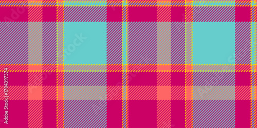 Vibrant plaid pattern featuring bold, contrasting hues. Perfect for backgrounds, textiles, and creative projects. A stylish, seamless texture with colorful intersecting lines.