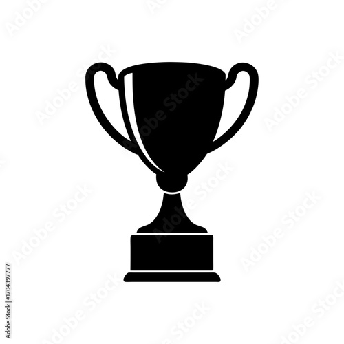 Silhouette of trophy cup on transparent background