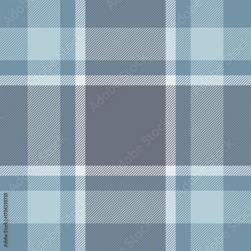 Classic plaid pattern. Soft blues and greys evoke calmness. Great for backgrounds, textiles, or design elements. Versatile for many uses.