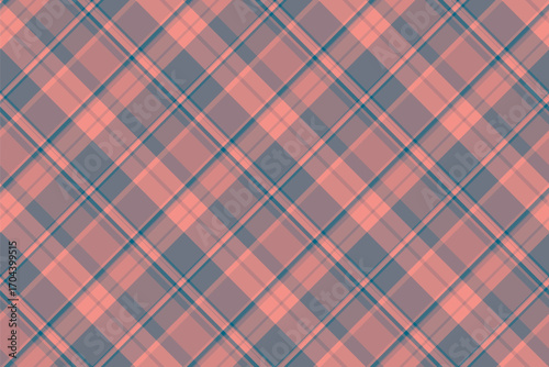 Pixel check textile vector, creation seamless fabric background. Soft plaid tartan texture pattern in pastel and red colors.