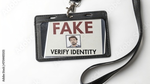 Fake Identity Card with Photo and Text for Verification Purpose