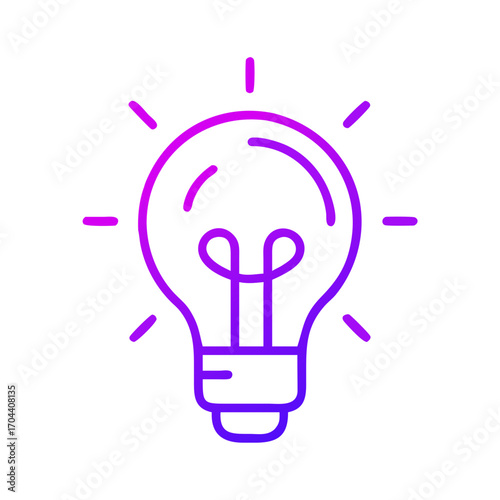 Lightbulb idea icon vector — neon concept bulb SVG, creativity outline icon