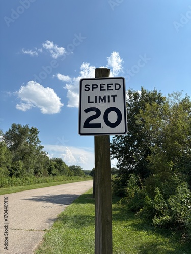 20 mph speed limit road sign