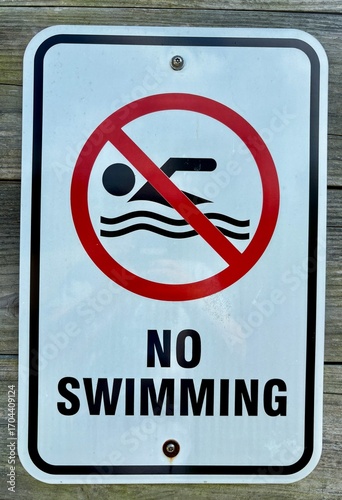 no swimming sign
