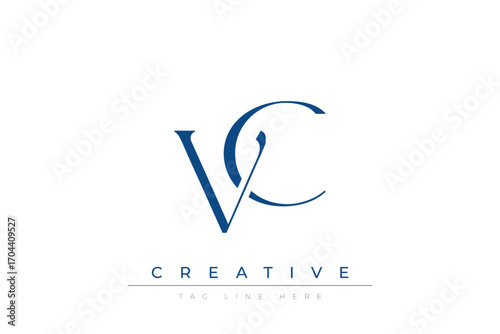 Blue stylized letters VC combined in a modern design on a clean white background, evoking professionalism and creativity. Ideal for branding, business identity, and corporate representation concepts.