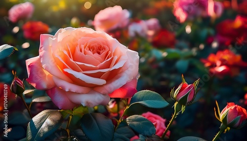 Bunga Rose Yang Indah Di Taman Menambah Keindahan Suasana Bunga Rose Ini Mempesona Dan Menunjukkan Pesonanya Di Taman Yang Rapi Keindahan Bunga Rose Menciptakan Harmoni Di Taman Tersebut